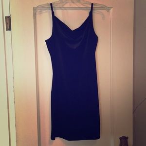 Design Lab Black Stretch Velvet Slip Dress